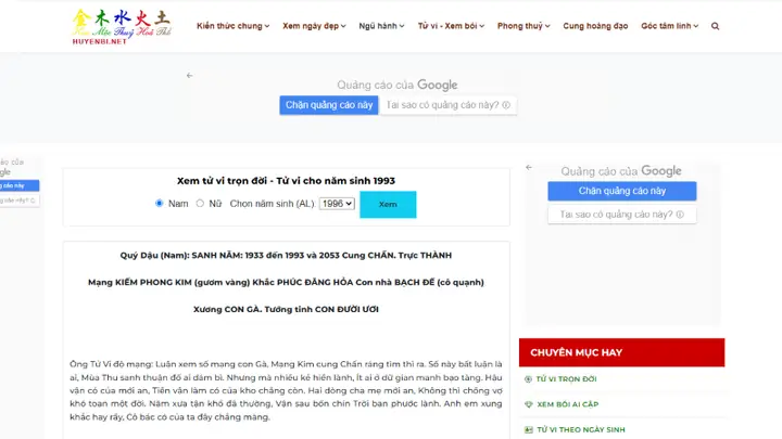 Xem Bói Tử Vi Trực Tuyến Xem Bói Tử Vi Trực Tuyến